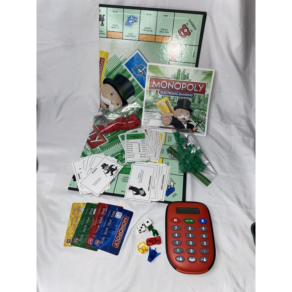 NO BOX Monopoly Electronic Banking Complete Board Game Calculator Cards 2013